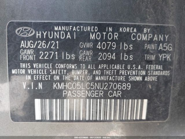 2022 HYUNDAI IONIQ HYBRID KMHC05LC5NU270689 Photo 8