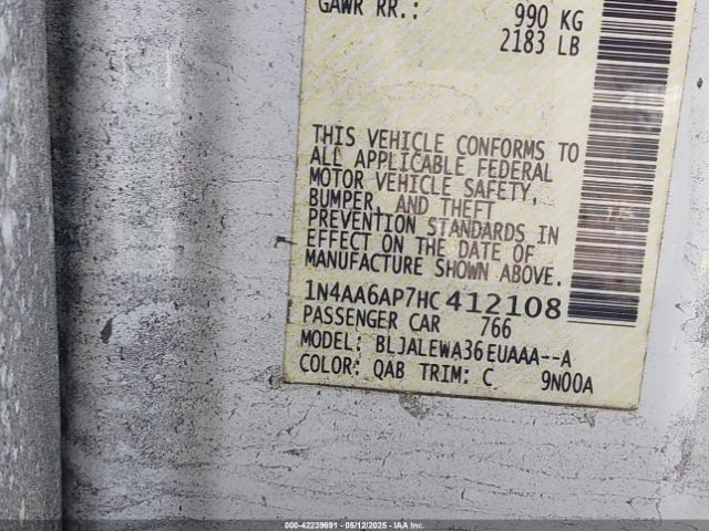 1N4AA6AP7HC412108 Nissan Maxima 3.5 Sl