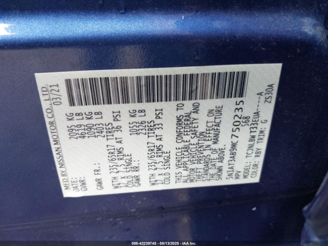 2021 NISSAN ROGUE 5N1AT3AB9MC750235 Photo 8