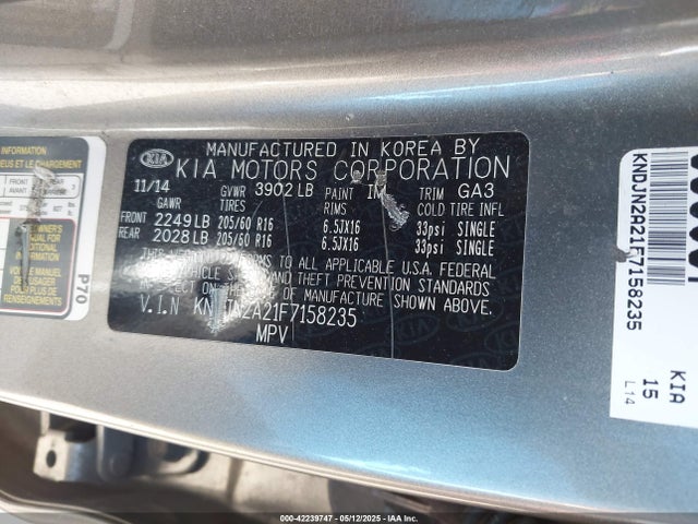 KNDJN2A21F7158235 KIA Soul