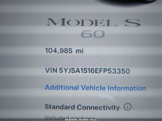 5YJSA1S16EFP53350 Tesla MODEL S