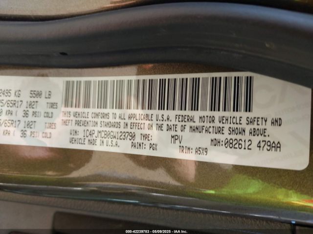 1C4PJMCB0GW123790 Jeep Cherokee Latitude