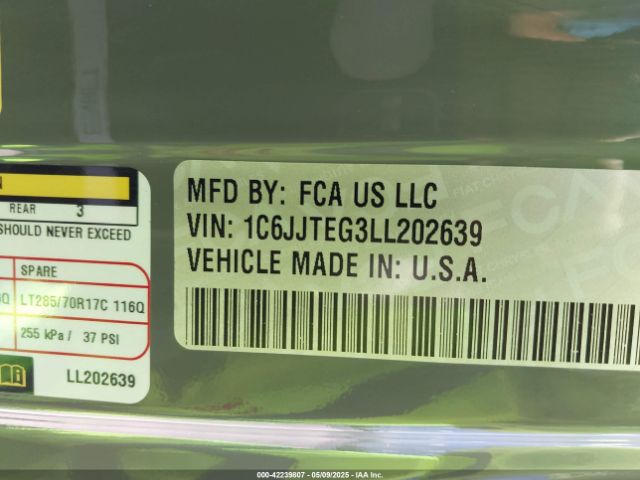 2020 JEEP GLADIATOR 1C6JJTEG3LL202639 Photo 8