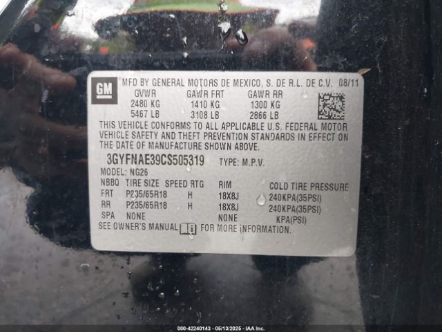 2012 CADILLAC SRX 3GYFNAE39CS505319 Photo 8