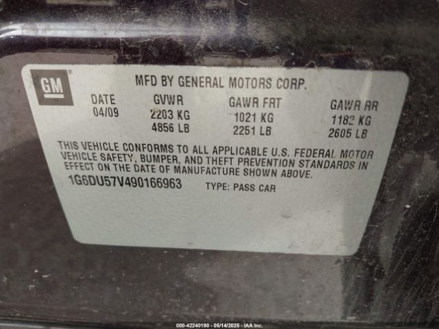2009 CADILLAC CTS 1G6DU57V490166963 Photo 8