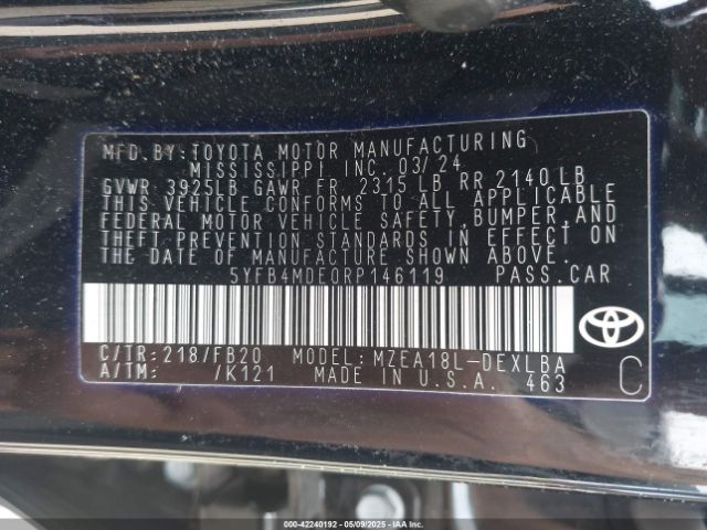 5YFB4MDE0RP146119 Toyota COROLLA LE