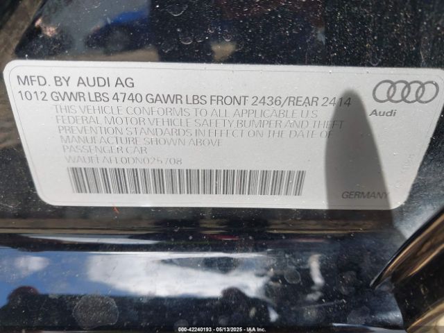 2013 AUDI A4 WAUEFAFL0DN025708 Photo 8