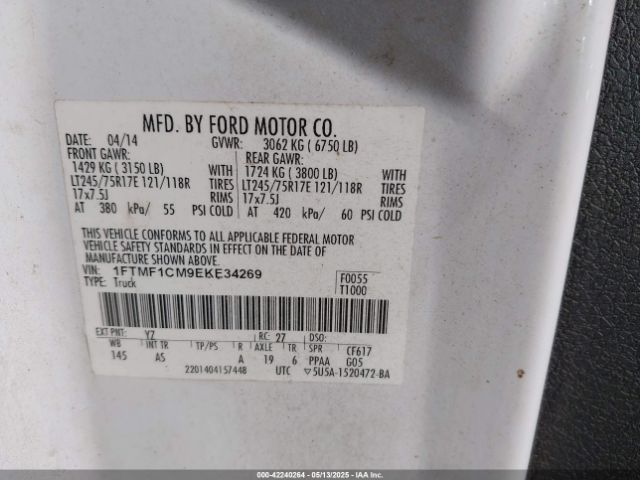 1FTMF1CM9EKE34269 Ford F-150 Xl