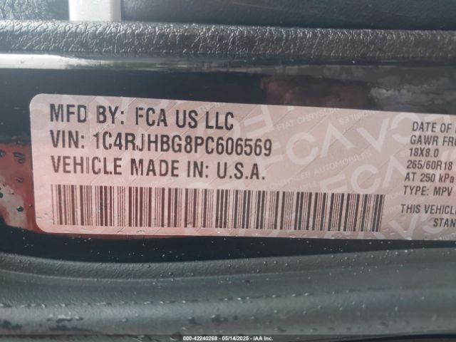 1C4RJHBG8PC606569 Jeep Grand Cherokee Limited 4x4