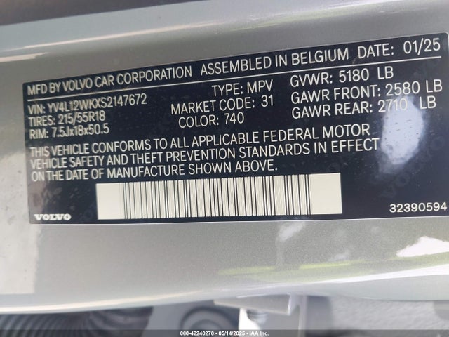 YV4L12WKXS2147672 Volvo V60 Cross Country B5 Plus