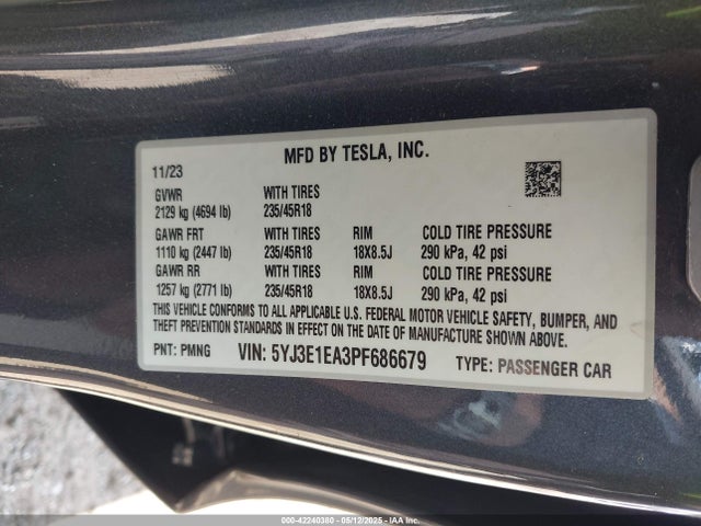2023 TESLA MODEL 3 5YJ3E1EA3PF686679 Photo 8