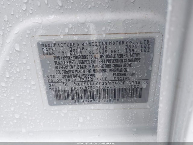3N1AB7AP4JY338398 Nissan SENTRA SR