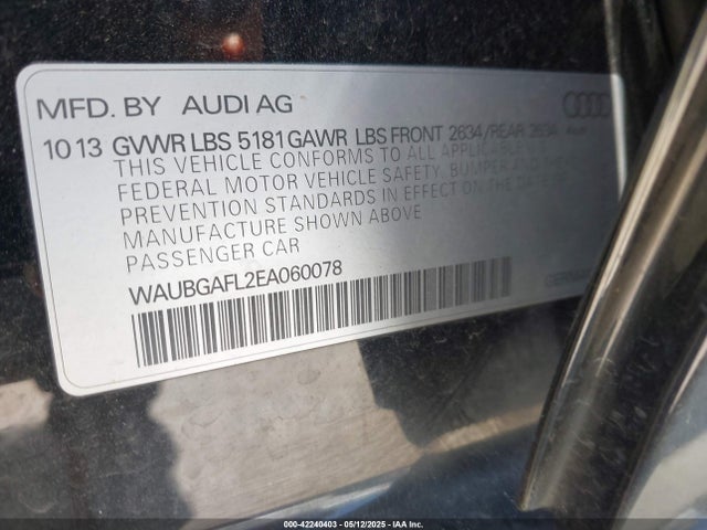 2014 AUDI S4 WAUBGAFL2EA060078 Photo 8