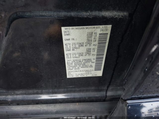 5N1AZ2MG3JN154151 Nissan MURANO SL