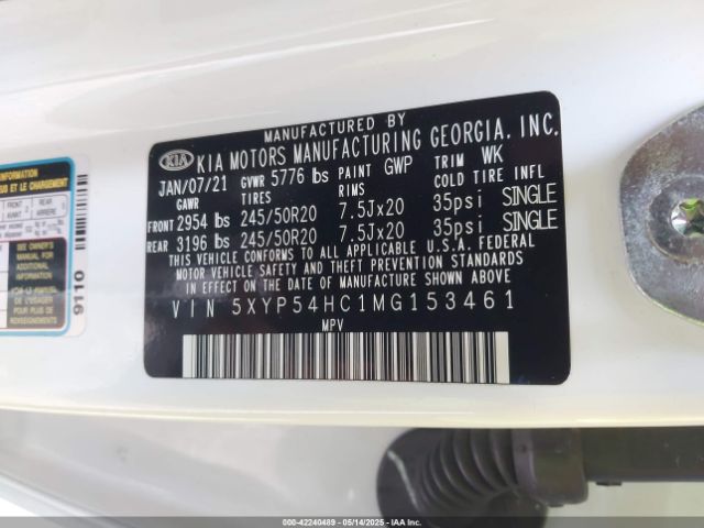 2021 KIA TELLURIDE 5XYP54HC1MG153461 Photo 8