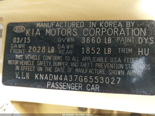 KNADM4A37G6553027 KIA RIO LX