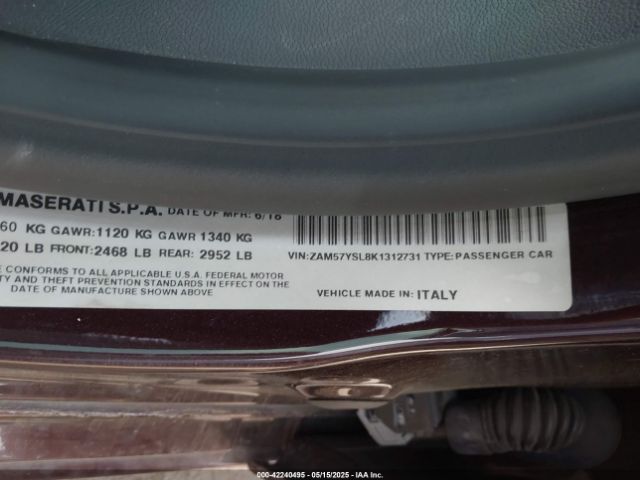 ZAM57YSL8K1312731 Maserati m156e