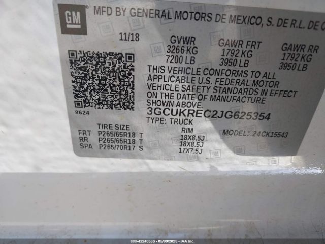 2018 CHEVROLET SILVERADO 1500 3GCUKREC2JG625354 Photo 8
