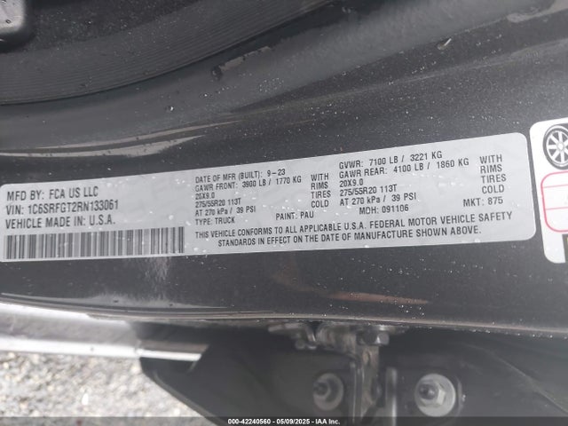 1C6SRFGT2RN133061 RAM 2024