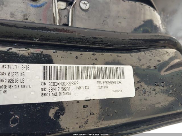 2C3CDXHG6GH222922 Dodge Charger Sxt