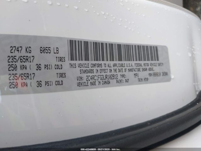 2C4RC1FG3JR102912 Chrysler Pacifica Touring Plus