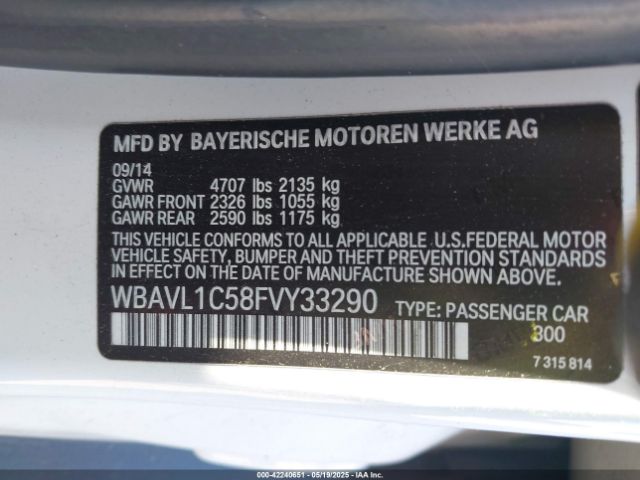 WBAVL1C58FVY33290 BMW X1 Xdrive28i