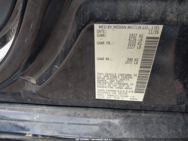 1N4AL3AP0HN325339 Nissan Altima 2.5 S