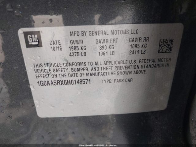 1G6AA5RX6H0148571 Cadillac Ats Standard