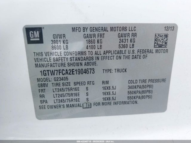 1GTW7FCA2E1904673 GMC Savana 2500 Work Van