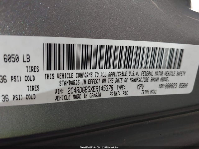 2C4RDGBGXER145378 Dodge Grand Caravan Se