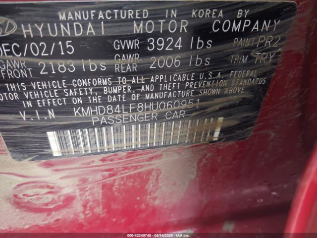 KMHD84LF8HU060951 Hyundai Elantra Limited