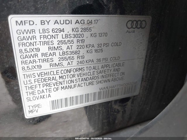 2017 AUDI Q7 WA1LHAF77HD053258 Photo 8