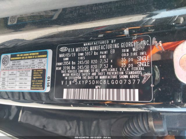 5XYP5DHC8LG007377 KIA Telluride Sx