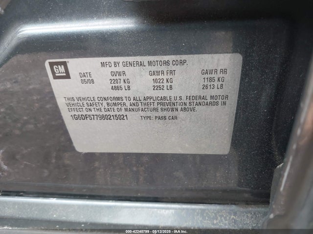 2008 CADILLAC CTS 1G6DF577980215021 Photo 8