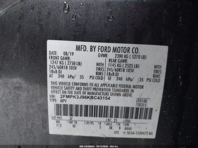 2FMPK3J96KBC43154 Ford EDGE SEL