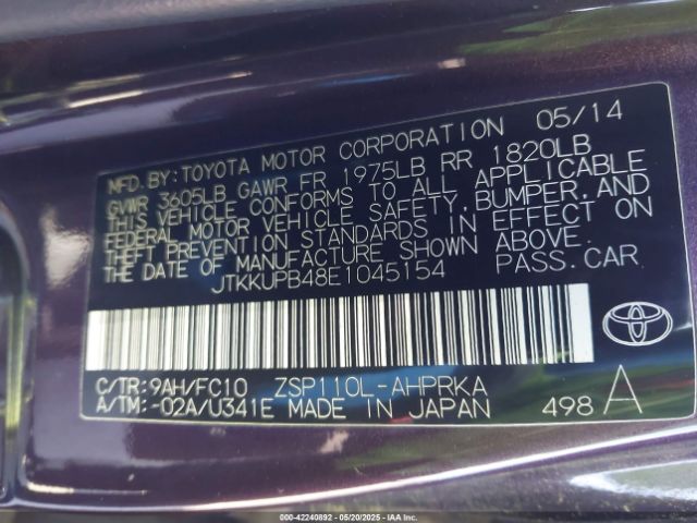 JTKKUPB48E1045154 Scion XD