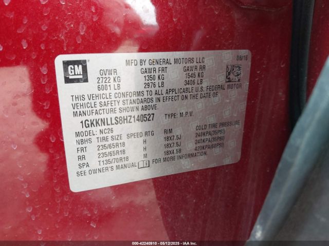 2017 GMC ACADIA 1GKKNLLS8HZ140527 Photo 8