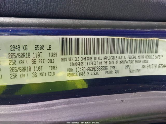 2017 DODGE DURANGO 1C4RDHAG3HC888596 Photo 8