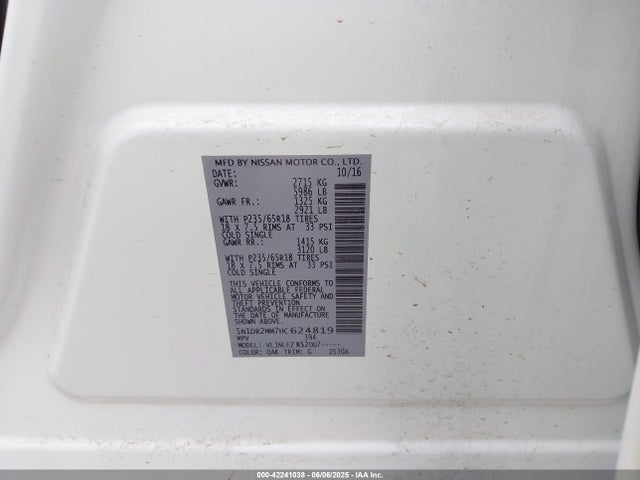 5N1DR2MM7HC624819 Nissan 2017