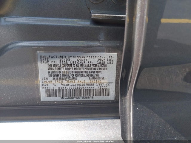 3N1AB8BV8RY238898 Nissan Sentra S Xtronic Cvt