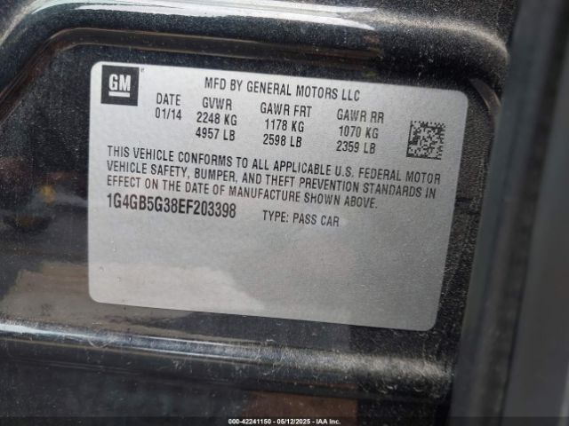 1G4GB5G38EF203398 Buick Lacrosse Leather Group