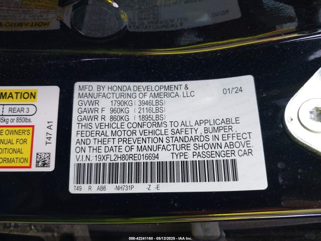 19XFL2H80RE016694 Honda k20c2