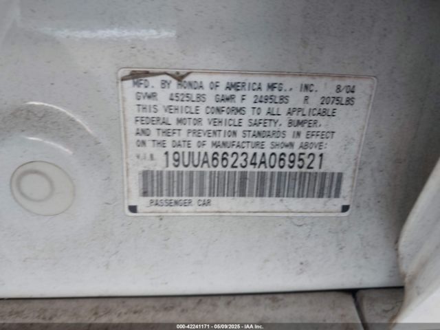 2004 ACURA TL 19UUA66234A069521 Photo 8