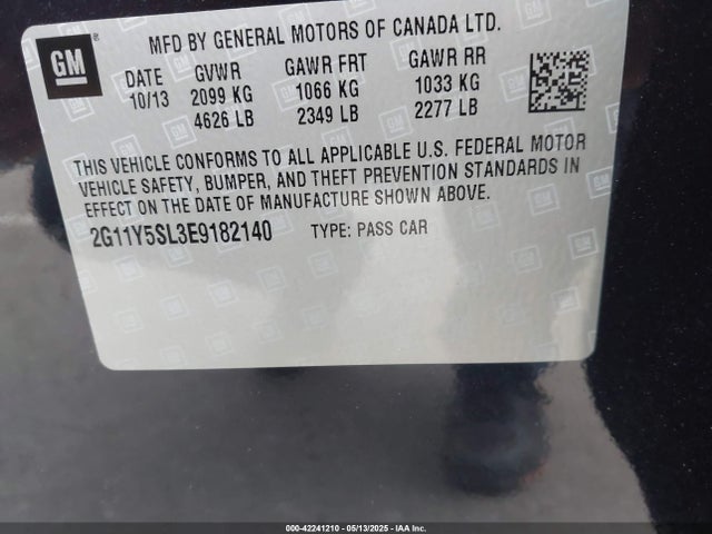 Chevrolet lkw 2014 2G11Y5SL3E9182140 Image 9