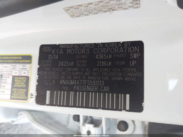 KNAGM4A77F5593113 KIA Optima Lx