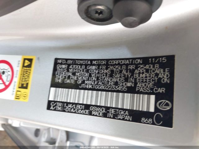 2016 LEXUS ES 350 JTHBK1GG8G2233455 Photo 8