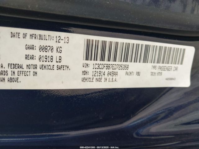 1C3CDFBB7ED725358 Dodge DART SXT