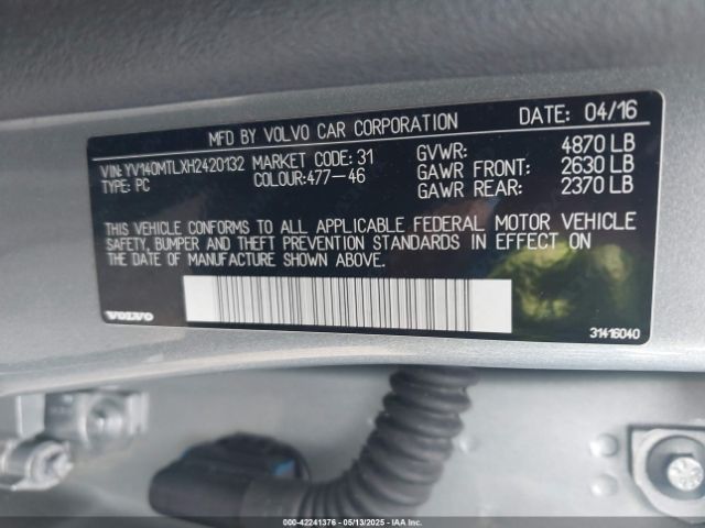 2017 VOLVO S60 YV140MTLXH2420132 Photo 8