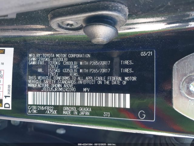 JTEEU5JR7M5242390 Toyota 4RUNNER SR5