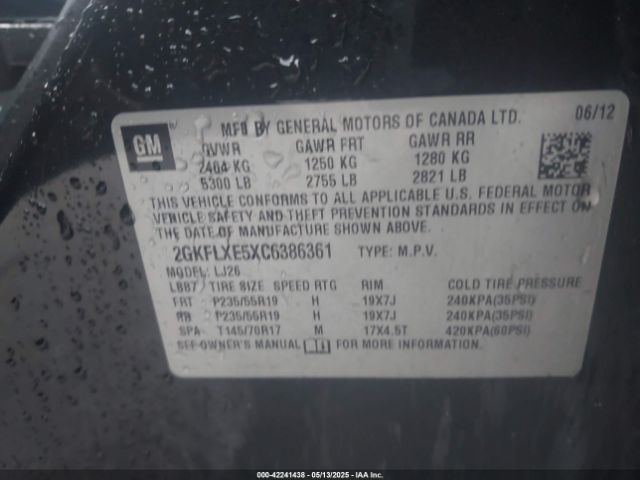 2012 GMC TERRAIN 2GKFLXE5XC6386361 Photo 8